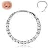 BodyBonita Piercing al Setto con CZ - Acciaio Chirurgico 316L Septum Piercing 20G Naso Cerchio Nostril Piercing Trago Helix Orecchino Cartilage Daith Piercing Naso Anello 10mm Argento