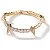 VAKTWPDLY Elegante bracciale tennis multicolore da 4 mm con denti e artigli per donna - Gioiello in zirconi placcato oro 18 carati, collana girocollo a catena tennis in stile hip hop per uomo e donna