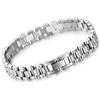 Gualiy Guaily Braccialetto Acciaio Inossidabile Uomo, 10mm Larghezza Bracciale a Catena con Cinturino in Argento, Bracciali Uomo Rock 20.5 cm