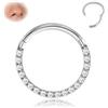BodyBonita Piercing al Setto con CZ - Acciaio Chirurgico 316L Septum Piercing 18G Naso Cerchio Nostril Piercing Trago Helix Orecchino Cartilage Daith Piercing Naso Anello 8mm Argento