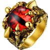 PROSTEEL Anelli Uomo Acciaio Inossidabile Anelli Uomo Oro Placcato Anello Uomo Acciaio Oro Misura 32 Artiglio Della Morte Gotico Punk Hip Hop con Confezione Regalo