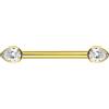 PIERCINGLINE Piercing per capezzoli in titanio con filettatura interna, cristalli a goccia, barretta per capezzolo, seno, intimo, colori assortiti, 14 mm, titanio (grado 23)
