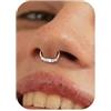 BodyBonita 16G Argento Septum Piercing - Acciaio Chirurgico 316L Trasparente CZ Nostril Piercing Naso Cerchio Helix Orecchino Trago Naso Cerchio Daith Cartilagine Setto Rook Piercing Naso Anello 8mm