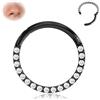 BodyBonita Piercing al Setto con CZ - Acciaio Chirurgico 316L Septum Piercing 18G Naso Cerchio Nostril Piercing Trago Helix Orecchino Cartilage Daith Piercing Naso Anello 9mm Nero