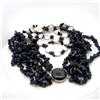 Argento Sterling Originale Moneta Perla D'Acqua Dolce & Onice Nera 6-Strand