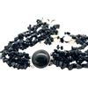 Bianco Moneta Perla D'Acqua Dolce & Onice Nera 5-Strand Collana W/ Argento Clasp