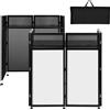 Tavolo DJ Pieghevole Mobile E Ripiegabile, Consolle DJ Con Rivestimento Nero E B