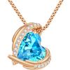 CDE Collana Donna Cuore Regalo per Lei,Gioielli Donna 5A Cubica Zirconia Pendente Placcata in Oro con Pietra di Nascita Compleanno Regali per Mamma Fidanzata Moglie Amica