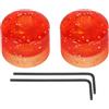 PATIKIL Dome Manopole Chitarra Manopola 6mm Fiocco Glitter Rosso Plastica Volume Tono Controllo per Elettrico Chitarra Basso con Interno Esagono Chiave 2pz
