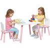 AIYAPLAY Set Tavolo e 2 Sedie per Bambini 3-6 Anni Zucchero Filato Rosa