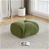 NuvlaGu Elowin - Sgabello ottomano in ciniglia, moderno poggiapiedi per soggiorno, morbido sgabello imbottito come sgabello da divano, tavolino o seduta aggiuntiva, schiuma 32D, verde, 78 × 76 × 45 cm