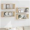 Tonture Scaffali a cubo, 4 pezzi, in legno di rovere Sonoma, 60 x 15 x 23 cm, mensola sospesa, libreria, decorazione per soggiorno, camera da letto, ufficio