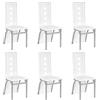 Supfine Set di 6 sedie da sala da pranzo con schienale, in pelle PVC, per soggiorno, cucina, sala da pranzo, giardino, 101,5 x 42 x 42,5 cm (6, bianco)