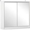 HOMCOM Armadietto Bagno con Specchio a 2 Ante, Specchio Bagno Contenitore con Ripiano Regolabile in Legno, 48x14.5x45cm, Bianco
