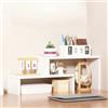 AUSHOPLAH E289 - Scaffale da scrivania a 2 livelli, in legno, stile minimalista, 60 x 12 x 24 cm, colore: bianco
