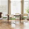 Zouron Sedie da cucina in rattan, set di 4, sedie da pranzo moderne di metà secolo, sedie da cucina senza braccioli con schienale in rattan intrecciato, piedi in metallo, verde