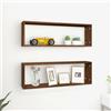 Tonture 2 scaffali da parete in legno, effetto rovere, 80 x 15 x 26,5 cm, per soggiorno, camera da letto, cucina, ufficio, salvaspazio e decorativo