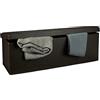 Relaxdays Cassapanca Pieghevole, Sgabello Pouf, Cassa Panca, con Coperchio, HxLxP: 38 x 114 x 38 cm, Baule, Marrone