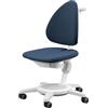 Moll Maximo, sedia girevole per bambini con crescita, regolabile in 3 dimensioni, telaio bianco, imbottitura (Trend-Blue)
