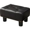 LUE BONA Pouf Poggiapiedi - Poggiapiedi Divano per Soggiorno, Camera da Letto e Dormitorio - Sgabello Basso, Moderno, Pelle, Nero