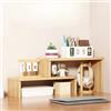 AUSHOPLAH Scaffale da scrivania a 2 livelli, in legno, stile minimalista, 60 x 12 x 24 cm, E289 (legno)