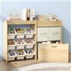 EXPERLAM Organizer per giocattoli per bambini, organizer per giocattoli a 9 cassetti con 2 cassetti, cassapanca e ripiano superiore, libreria multifunzione per bambini, per sala giochi, camera da
