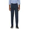 Amazon Essentials Pantaloni da Abito con Pinces con Vita Espandibile in Vita e Vestibilità Classica Uomo, Blu Marino, 32W / 32L