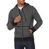 Amazon Essentials Felpa con Cappuccio e Cerniera Integrale in Pile (Disponibile nelle Taglie Big & Tall) Uomo, Nero Grigio Righe, S