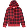 Amazon Essentials Felpa con Cappuccio e Cerniera Integrale in Pile (Disponibile nelle Taglie Big & Tall) Uomo, Nero Rosso Buffalo Plaid, XXL