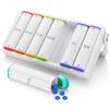 KOVIUU Weekly Pill Organizer, Large Travel Pill Box 7 Day, 2 Times a Day Pill Case with Rotatable Handle, Am Pm Daily Pill Holder Container for Vitamin, Medicine, Supplement, Fish Oil, White Pillbox