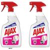 Italy Shop Service Ajax - 2 spray detergente con candeggina da 675 ml, potente detergente multiuso per cucina e bagno, rimuove lo sporco ostinato, portachiavi Italy Shop Service incluso