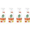 Italy Shop Service Cif - 4 sgrassatori universali con aceto e bicarbonato di sodio, 650 ml, per forno, fornelli e piano cottura + portachiavi Italy Shop Service in omaggio