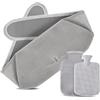 Votoko Borsa Acqua Calda 3 in 1, Borsa Dell'acqua Calda in Gomma con Morbida Copertura in Vita, 1.2 L Borse Acqua Calda per Collo e Spalle Schiena Gambe Vita Calda, Dolori di Regolazione(Rosa)