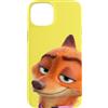 Disney Custodia per iPhone 15 Plus Disney Zootopia 2 Nick Wilde Fox Big Face Yellow