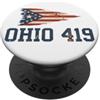 Ohio State Pride & City Heritage Ohio 419 prefisso | Toledo State Flag - Vintage Grunge PopSockets PopGrip Adesivo