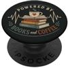 Teacher & Classroom Co. Vintage Book Lover Coffee Reader Letterary Mattina Vibe PopSockets PopGrip Adesivo