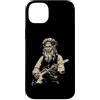 Halloween Retro Vintage Funny Scary Horr Custodia per iPhone 14 Plus Leonardo da Vinci Lupo Mannaro Suonare la Chitarra Italia Storia dell'Arte