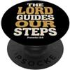 Bible Scripture Proverbs 19 9 Tees Co Il Signore guida i nostri passi Proverbi 16:9 Versetto della Bibbia PopSockets PopGrip Adesivo