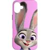 Disney Custodia per iPhone 16 Plus Disney Zootopia 2 Judy Hopps Bunny Rabbit Big Face Pink