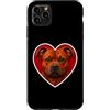 Red Staffy Custodia per iPhone 11 Pro Max Cuore rosso Staffordshire Bull Terrier