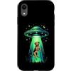Cosmic Canine Creations Custodia per iPhone XR Divertente Cane Alien Abduction UFO Disco Volante