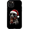 Cool Christmas Xmas Cute Funny Shades Gi Custodia per iPhone 11 Pro Labrador Retriever Lab Dog Santa Hat Plaid Sciarpa Occhiali da Sole
