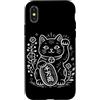 Japanese Lucky Cat Maneki Neko Kawaii Fo Custodia per iPhone X/XS Maneki Neko - Gatto Kanji con simbolo asiatico giapponese, buona fortuna