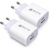 MUTTO Caricatore USB C, 2 confezioni da 20 W, presa caricatore rapido tipo C + USB A, presa USB C per A-pple, blocco di alimentazione a doppia 2 porte, compatibile con iPhone 17 16 15 14, 13, 12