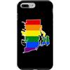 Rhode Island Map USA State Rainbow Pride Custodia per iPhone 7 Plus/8 Plus Rhode Island Mappa USA Stato Arcobaleno Flag Orgoglio