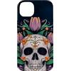 Skull Flower Cottagecore Floral Flowers Custodia per iPhone 14 Plus Floreale Zucchero Teschio Fiore Tulipano Rosa Halloween Cottag