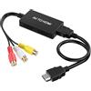 NEUTYPECHIC Adattatore Conversione HD, Adattatore AV HDMI Trasmissione Stabile, Collega e Usa AV to HDMI Adatto per Home Theater, Giochi, Insegnamento e Conferenze