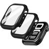 VINATO Custodia Protettiva con Vetro Temperato per Apple Watch Series 10 (42mm) - Confezione da 2 Pezzi - Nero