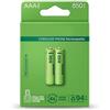 PRENDELUZ Batteria ricaricabile AAA da 850 mAh precaricata in fabbrica, blister 2 batterie