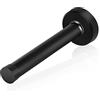 KOLAKO Fermaporta extra lungo da 12,7 cm, in acciaio inox, nero, moderno, in metallo, protezione da parete, fermaporta per battiscopa con paraurti in gomma